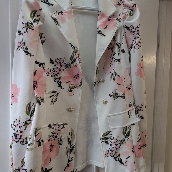 2 Piece Outfits for Women Long Sleeve Floral Print Blazer& Mini skirt - Picture 2 of 7